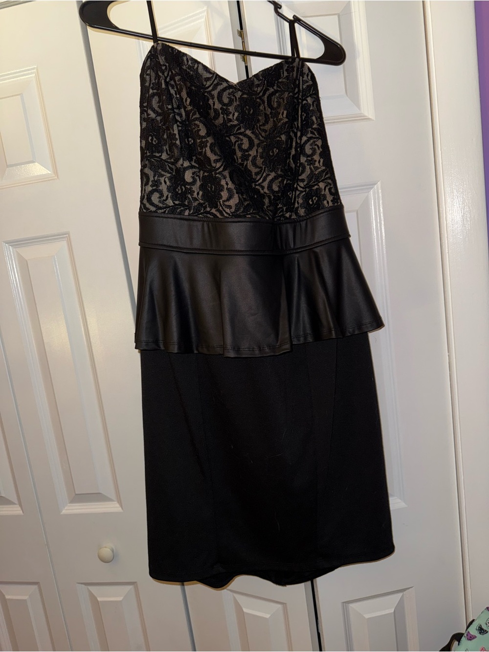 torrid Black Strapless Peplum Lace Dress